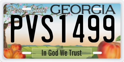 GA license plate PVS1499