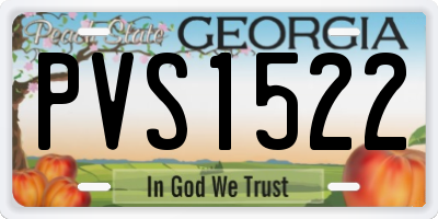 GA license plate PVS1522