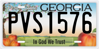 GA license plate PVS1576