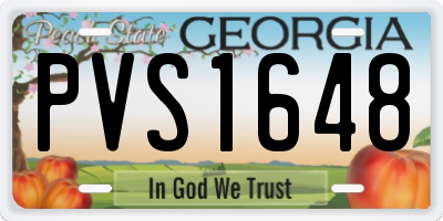 GA license plate PVS1648