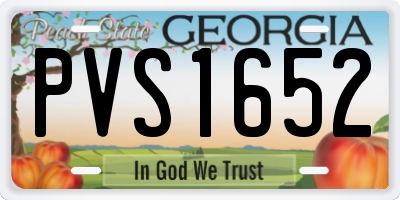 GA license plate PVS1652