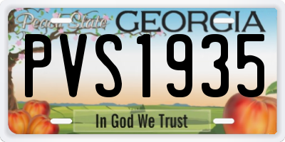 GA license plate PVS1935