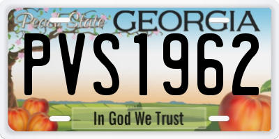 GA license plate PVS1962