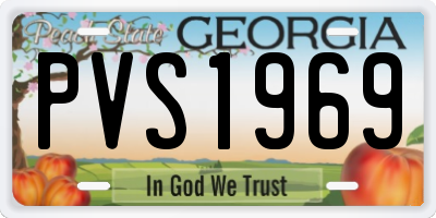 GA license plate PVS1969