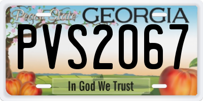 GA license plate PVS2067