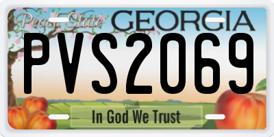 GA license plate PVS2069