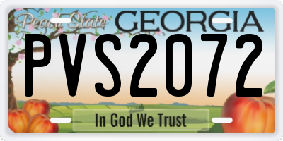 GA license plate PVS2072