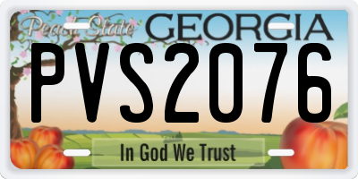 GA license plate PVS2076