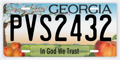 GA license plate PVS2432