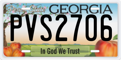 GA license plate PVS2706