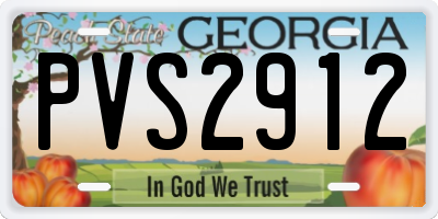 GA license plate PVS2912