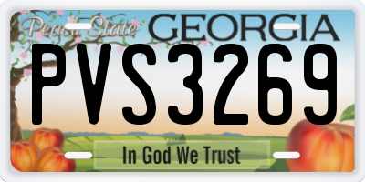 GA license plate PVS3269