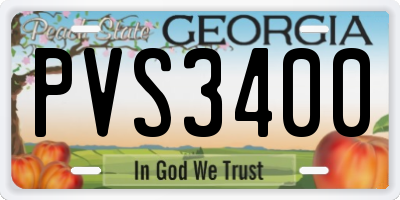 GA license plate PVS3400