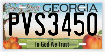 GA license plate PVS3450