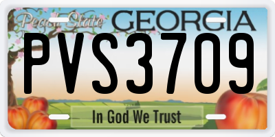 GA license plate PVS3709