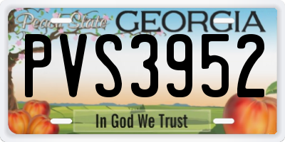 GA license plate PVS3952