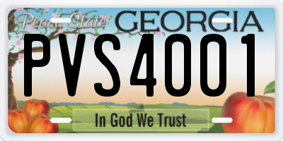 GA license plate PVS4001