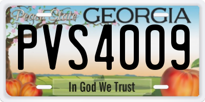 GA license plate PVS4009