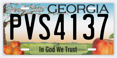 GA license plate PVS4137