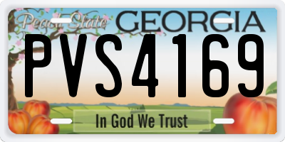 GA license plate PVS4169