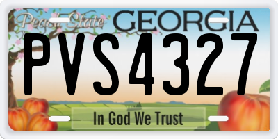 GA license plate PVS4327