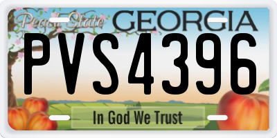 GA license plate PVS4396