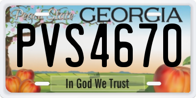 GA license plate PVS4670