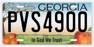 GA license plate PVS4900