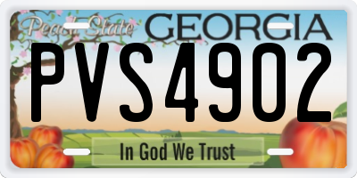 GA license plate PVS4902