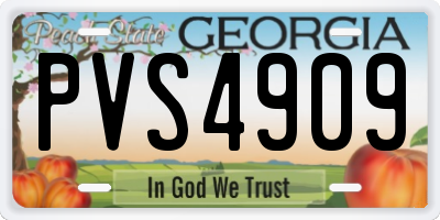 GA license plate PVS4909