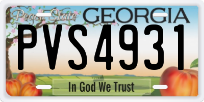 GA license plate PVS4931