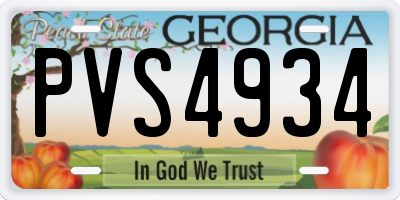 GA license plate PVS4934