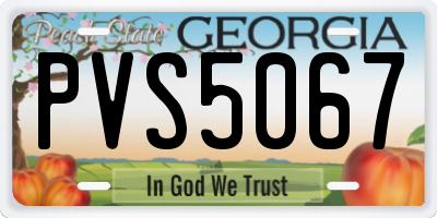 GA license plate PVS5067