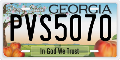 GA license plate PVS5070