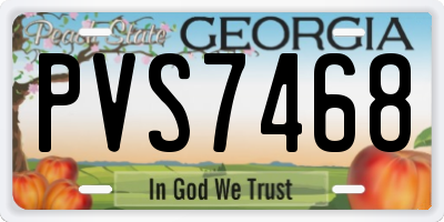GA license plate PVS7468