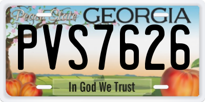 GA license plate PVS7626