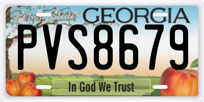 GA license plate PVS8679