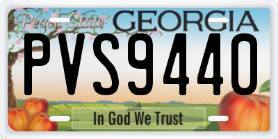 GA license plate PVS9440