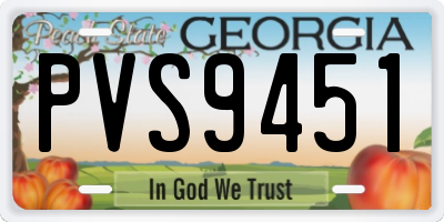 GA license plate PVS9451