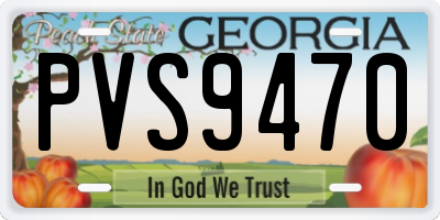 GA license plate PVS9470