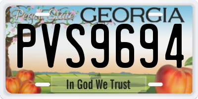 GA license plate PVS9694