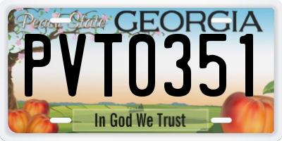GA license plate PVT0351
