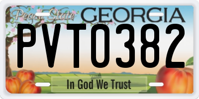 GA license plate PVT0382