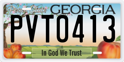 GA license plate PVT0413