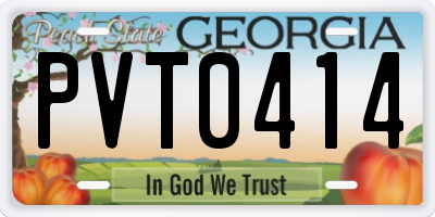 GA license plate PVT0414