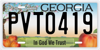GA license plate PVT0419
