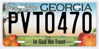 GA license plate PVT0470