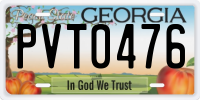 GA license plate PVT0476