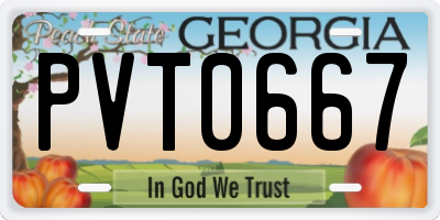 GA license plate PVT0667