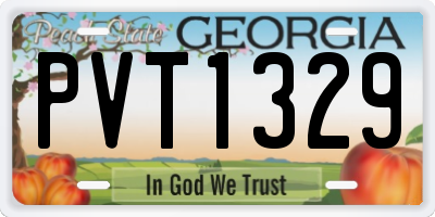 GA license plate PVT1329